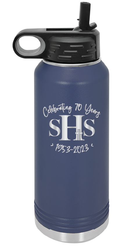 32oz Water Bottle - 70 Years SHS - Laser Engraved