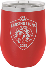 Load image into Gallery viewer, 12 oz Polar Camel Wine Tumbler - Lion Crest - Laser Engraved
