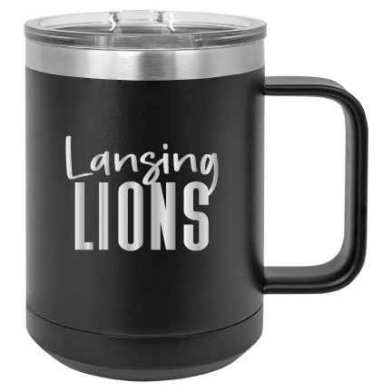 15oz Polar Camel Mug - Lansing Lions - Laser Engraved