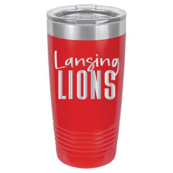 20oz Polar Camel Tumbler - Lansing Lions - Laser Engraved