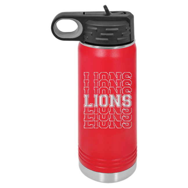 20oz Water Bottle - Lions - Laser Engraved