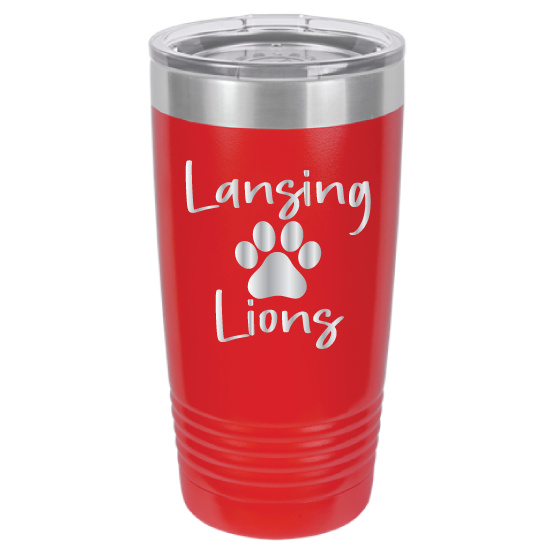 20oz Polar Camel Tumbler - Paw Print - Laser Engraved