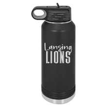 Load image into Gallery viewer, 32oz Water Bottle - Lansing Lions - Laser Engraved
