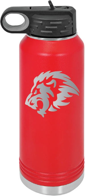 32oz Water Bottle - Lion Logo - Laser Engraved