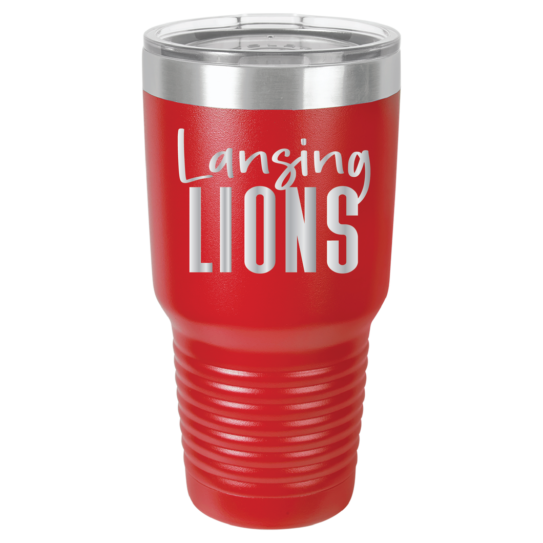 30oz Polar Camel Tumbler - Lansing Lions - Laser Engraved